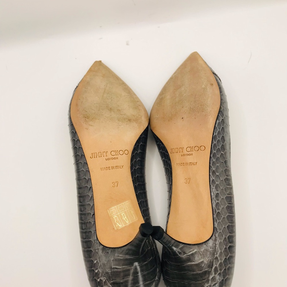 Jimmy Choo Gray Pointed-Toe‎ Kitten Heel Pumps - Picture 12 of 12